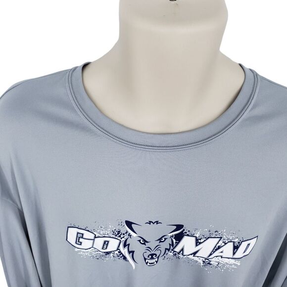 Sport-Tek Shirt Gray Long Sleeves "GO MAD" - Picture 4 of 9